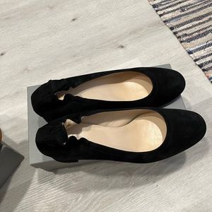 Everlane Italian suede day heel - black, 11
